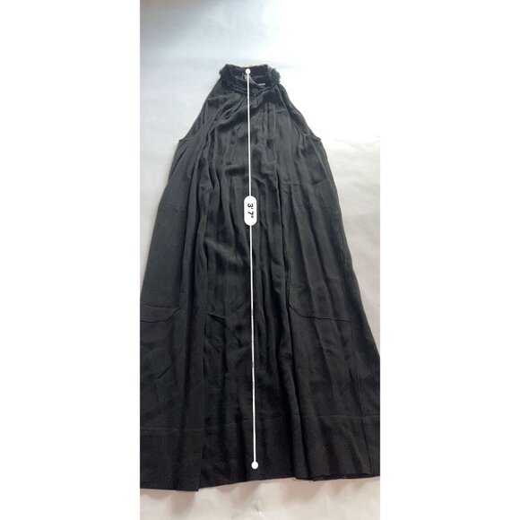 Raquel Allegra High Neck Midi Dress in Black - Picture 3 of 5